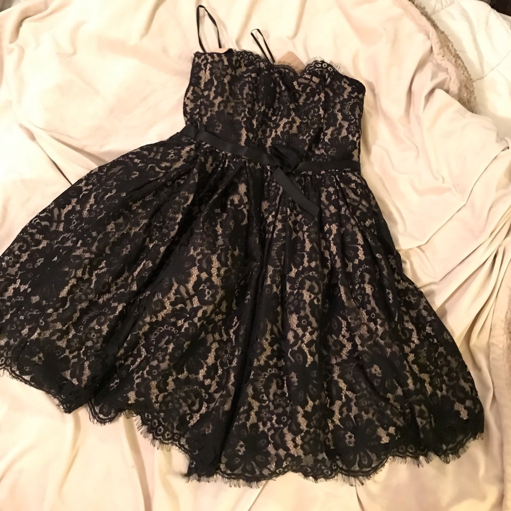 Black lace strapless  dress size 4